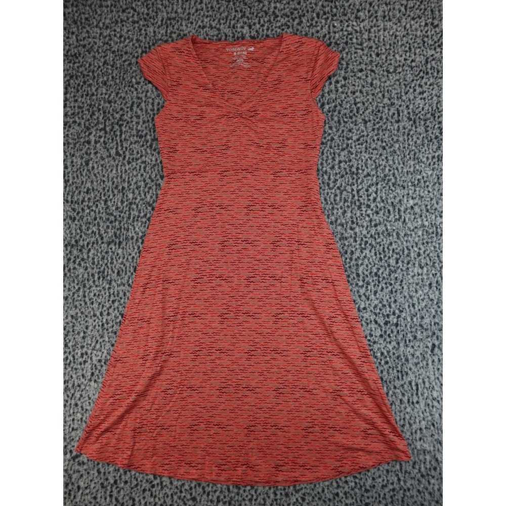 Toad&Co Rosemarie Dress Womens XS Coral Red Excellent Eco-Friendly V-Neck Stripe